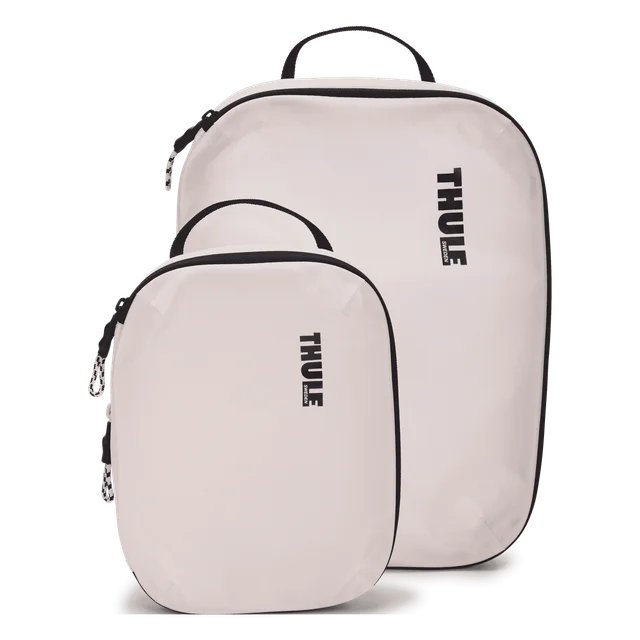 Thule compression packing cube set in white, small and large